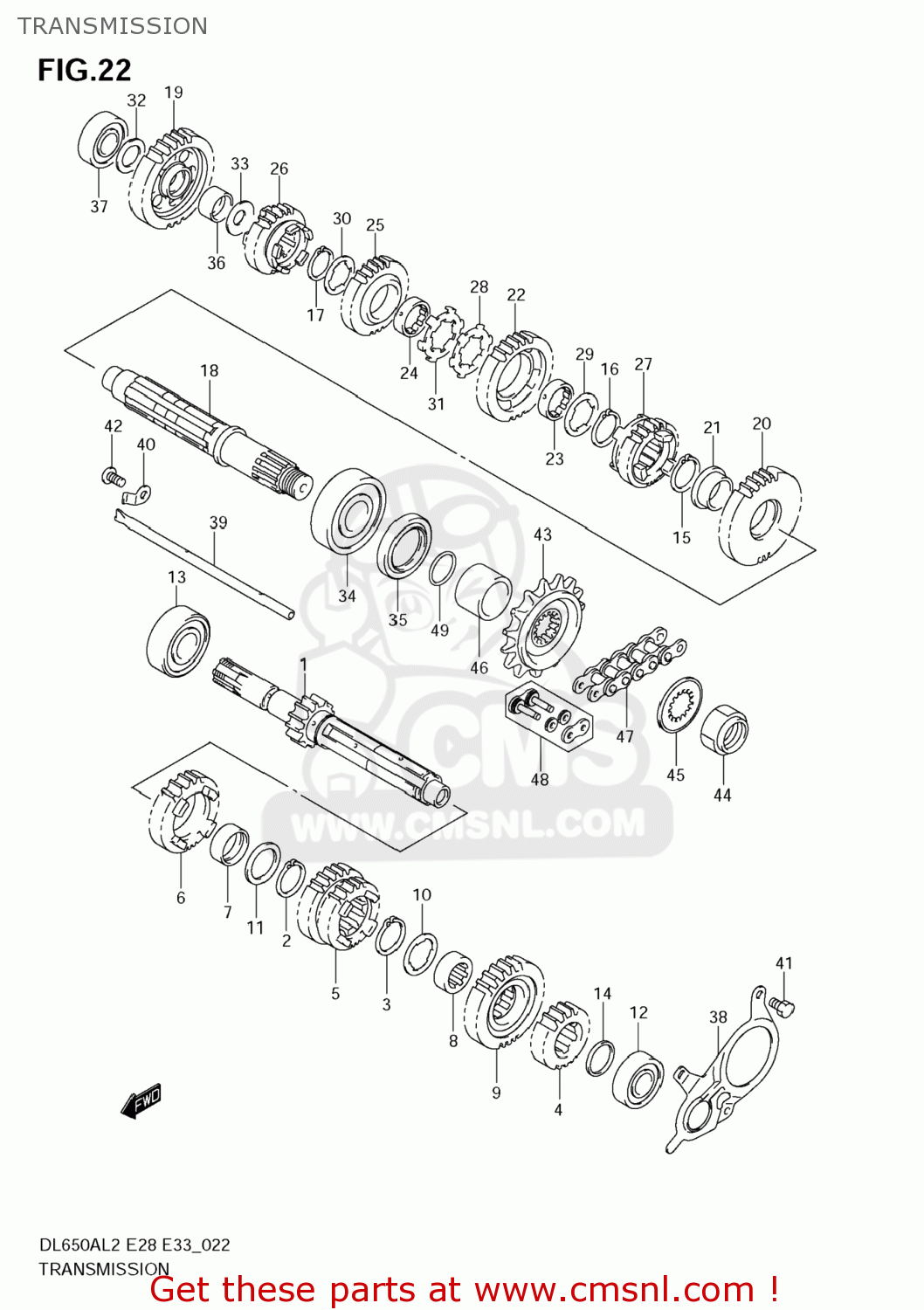 TRANSMISSION DL650A VSTROM 2012 (L2) USA (E03)