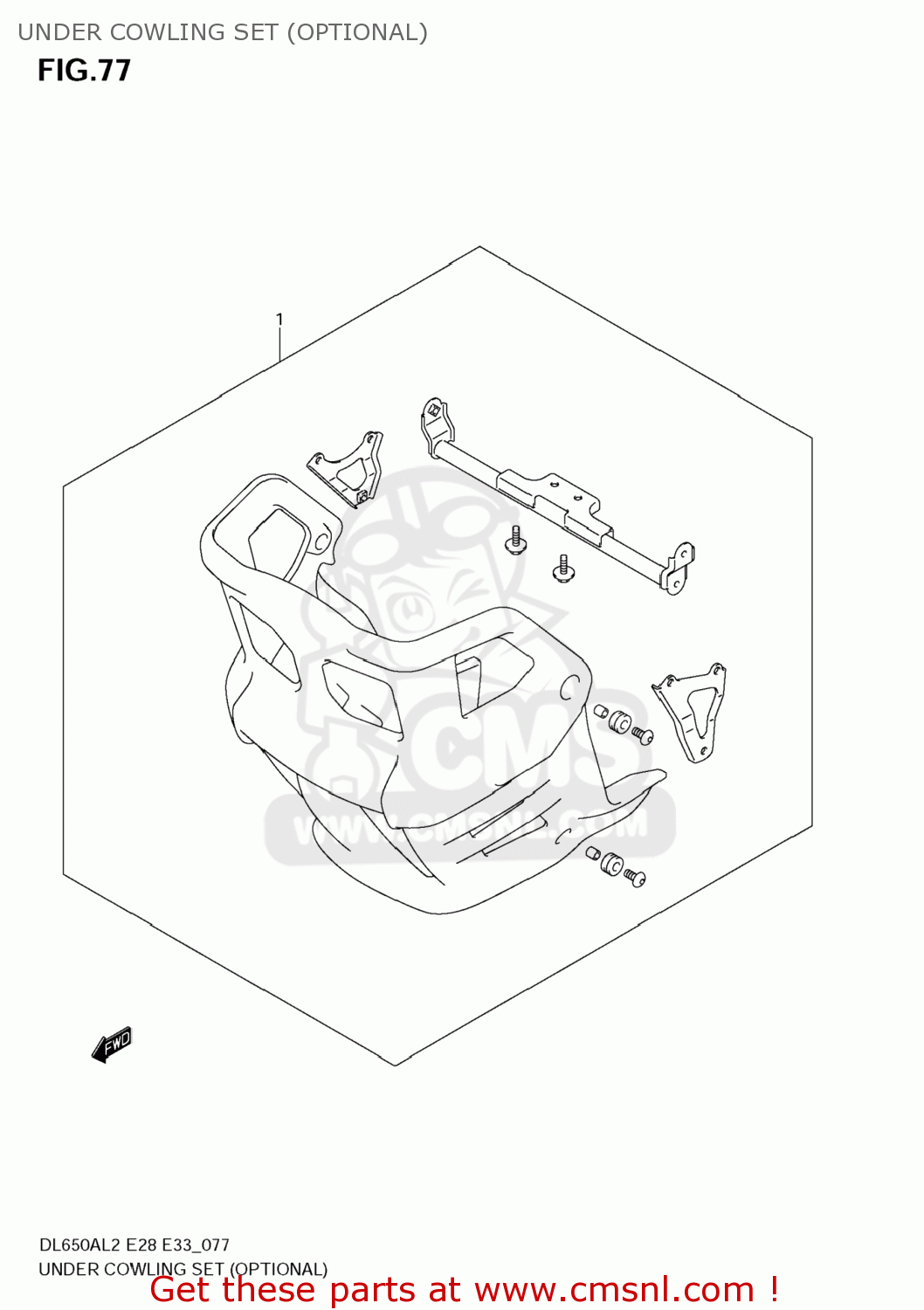 UNDER COWLING SET (OPTIONAL) DL650A VSTROM 2012 (L2) USA (E03)