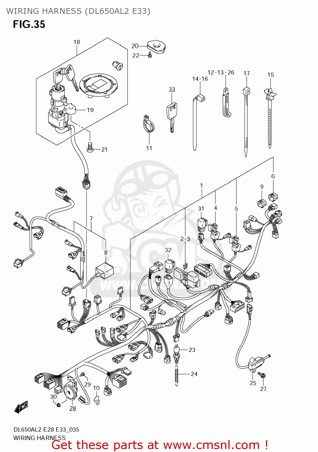 WIRING HARNESS (DL650AL2 E33) DL650A VSTROM 2012 (L2) USA (E03)