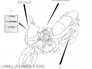 LABEL (DL650AL2 E28) - DL650A VSTROM 2012 (L2) USA (E03)