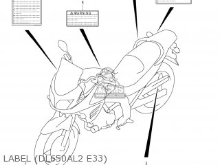 LABEL (DL650AL2 E33) - DL650A VSTROM 2012 (L2) USA (E03)