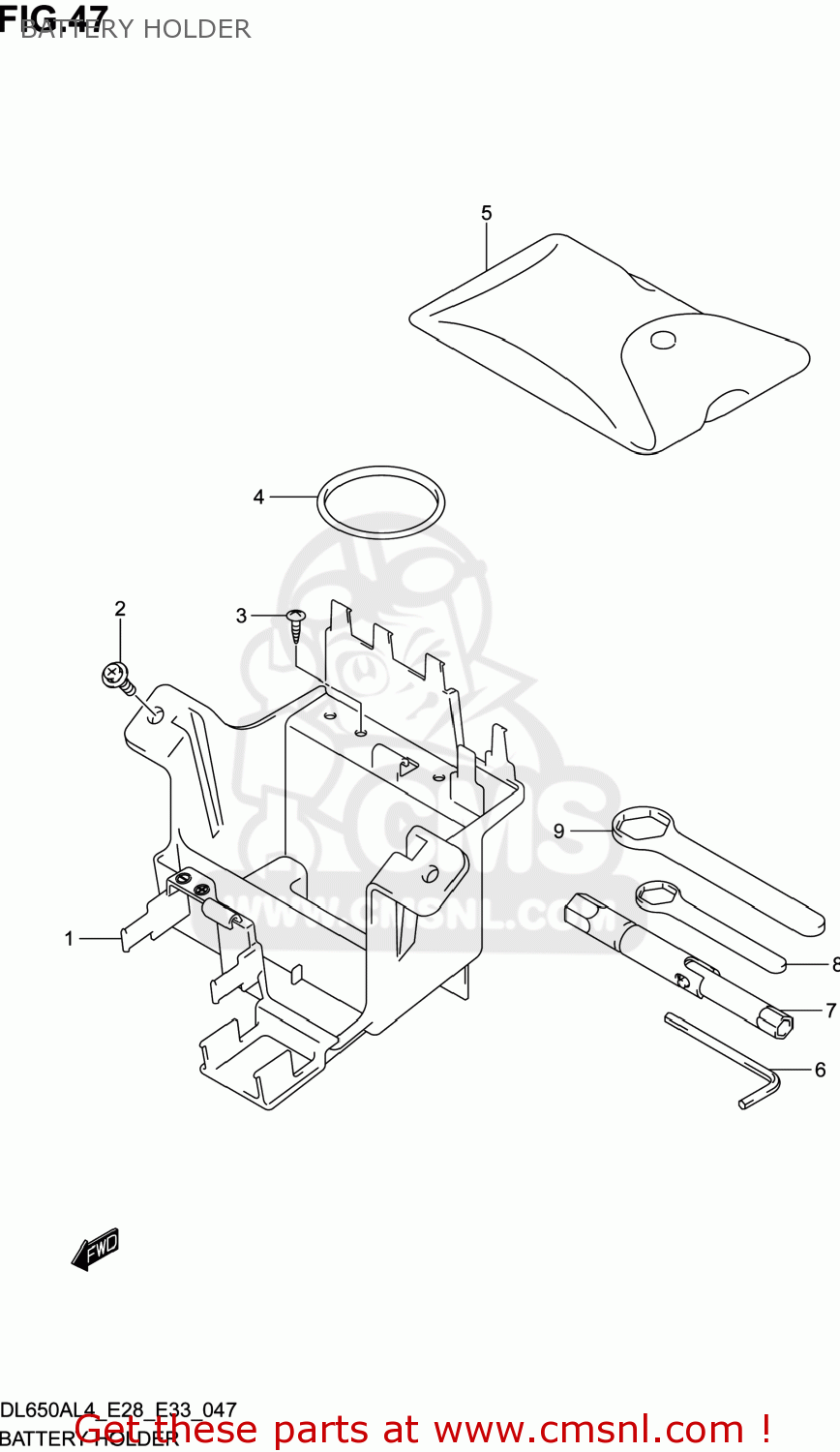 BATTERY HOLDER DL650A VSTROM 2014 (L4) USA (E03)