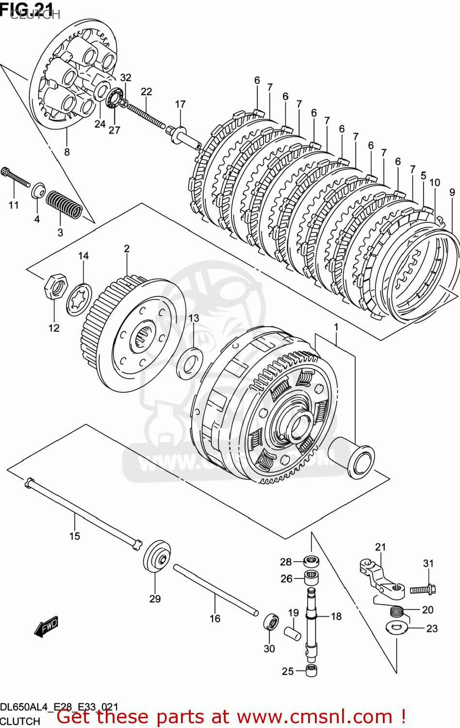 CLUTCH DL650A VSTROM 2014 (L4) USA (E03)