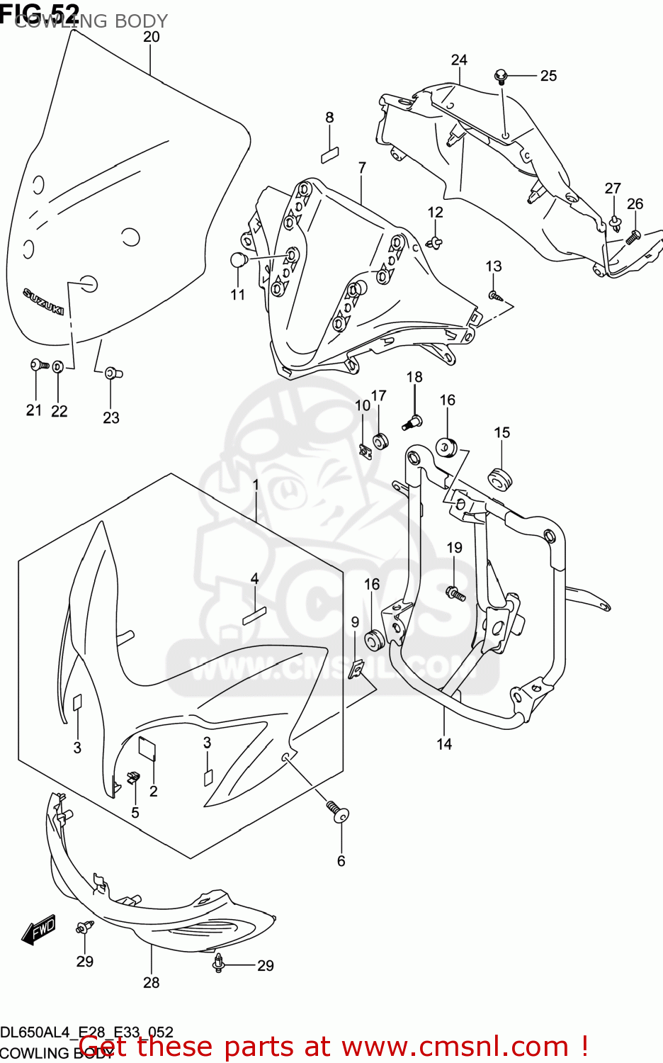 COWLING BODY DL650A VSTROM 2014 (L4) USA (E03)