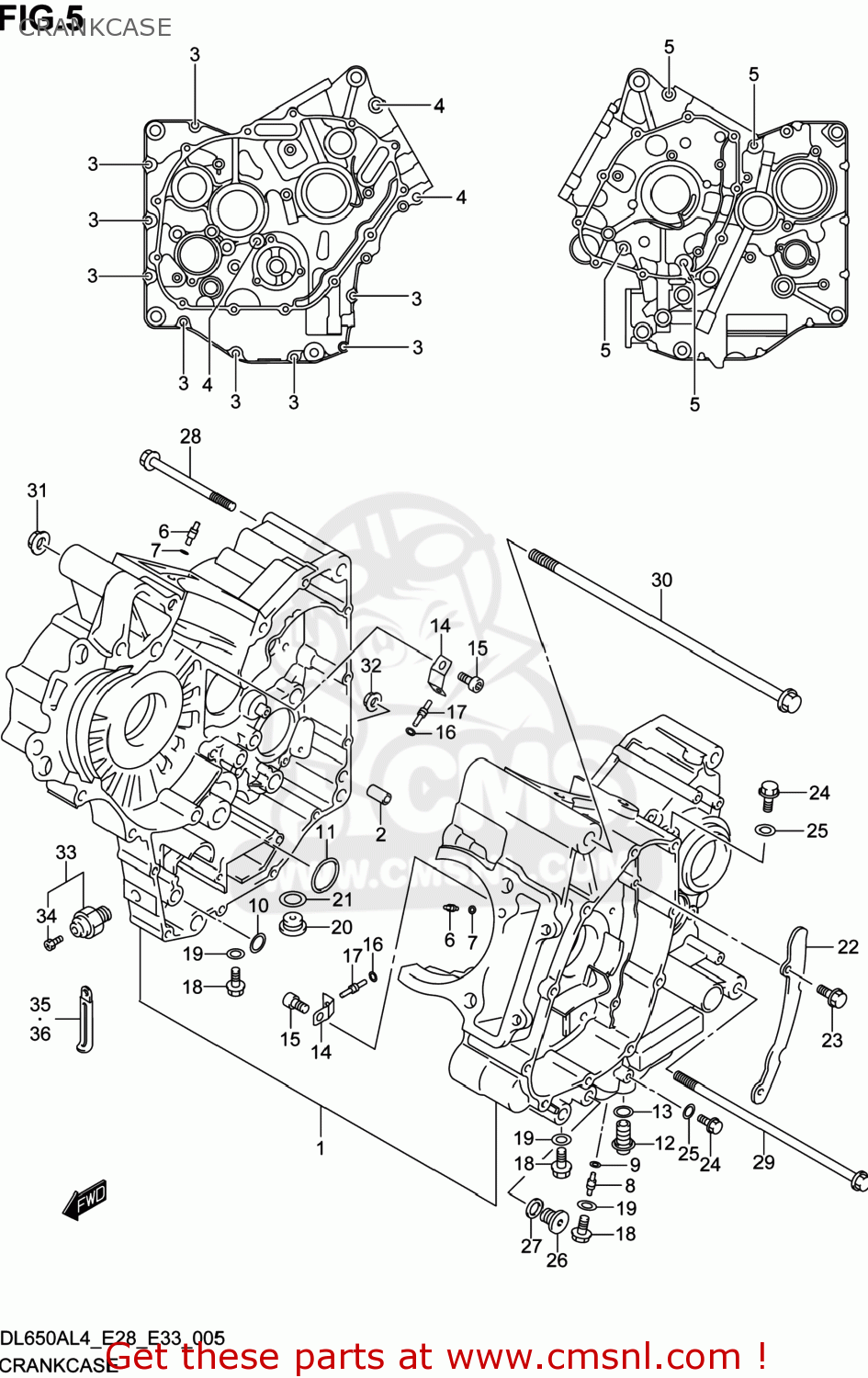 CRANKCASE DL650A VSTROM 2014 (L4) USA (E03)