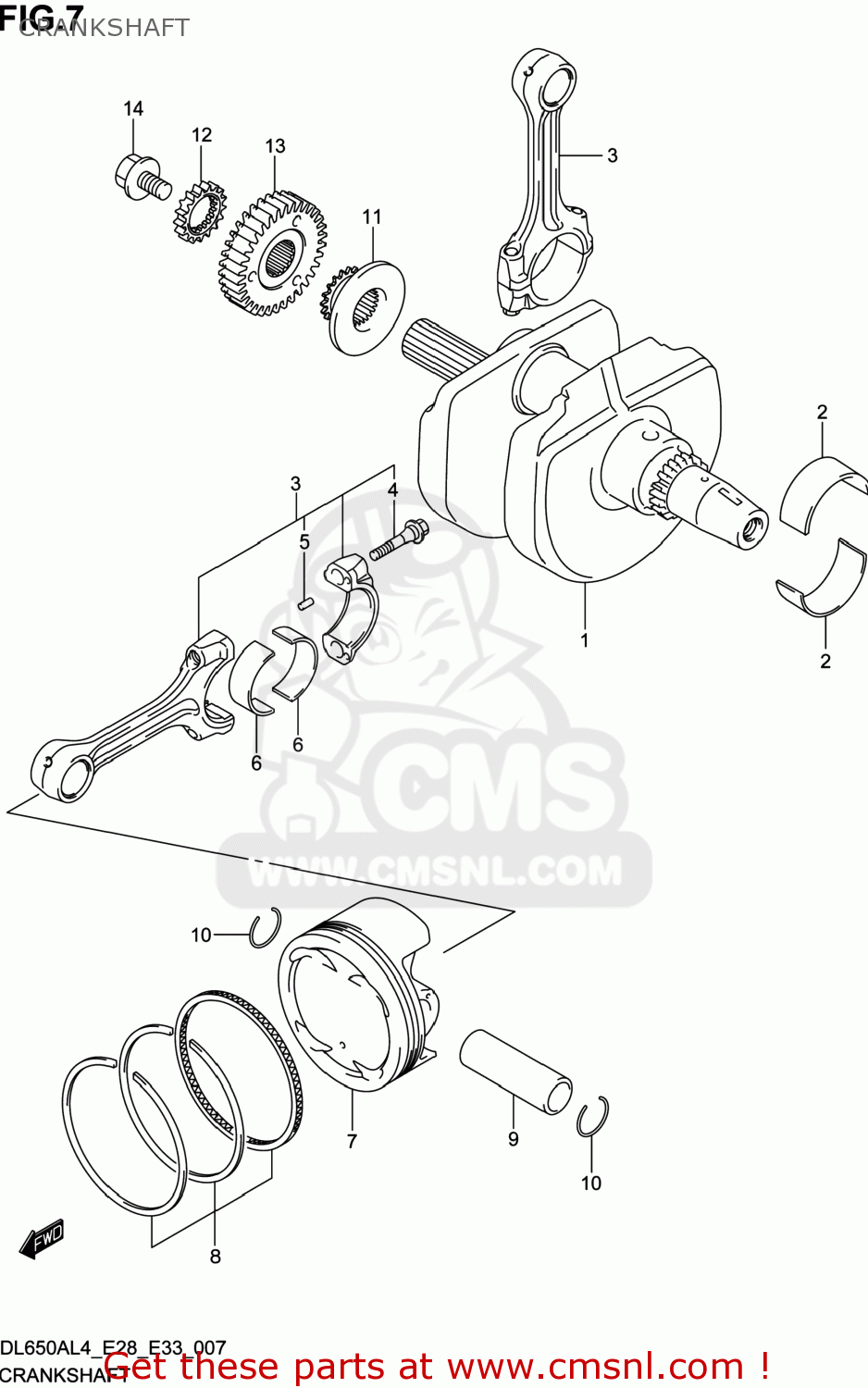 CRANKSHAFT DL650A VSTROM 2014 (L4) USA (E03)