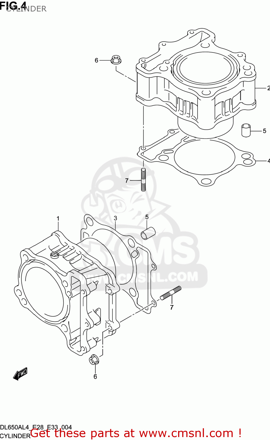 CYLINDER DL650A VSTROM 2014 (L4) USA (E03)