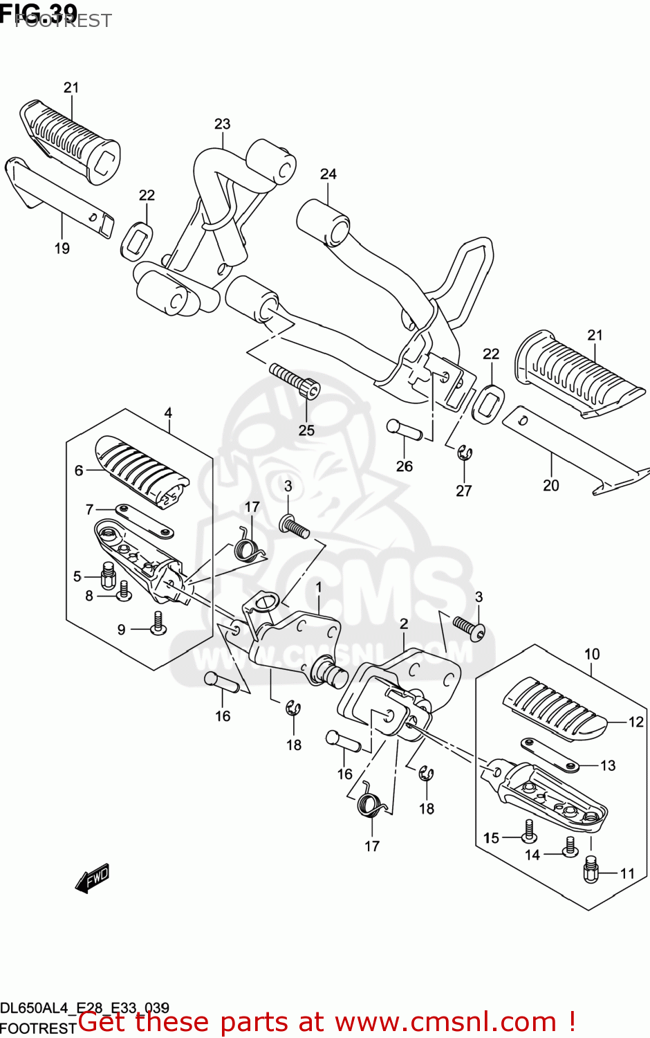 FOOTREST DL650A VSTROM 2014 (L4) USA (E03)