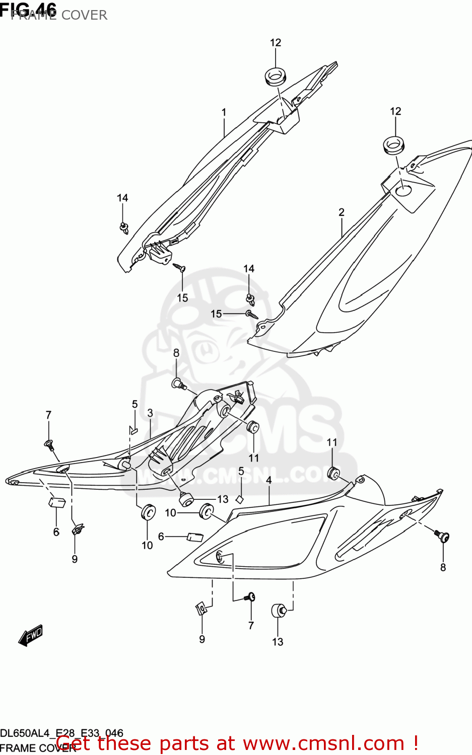 FRAME COVER DL650A VSTROM 2014 (L4) USA (E03)