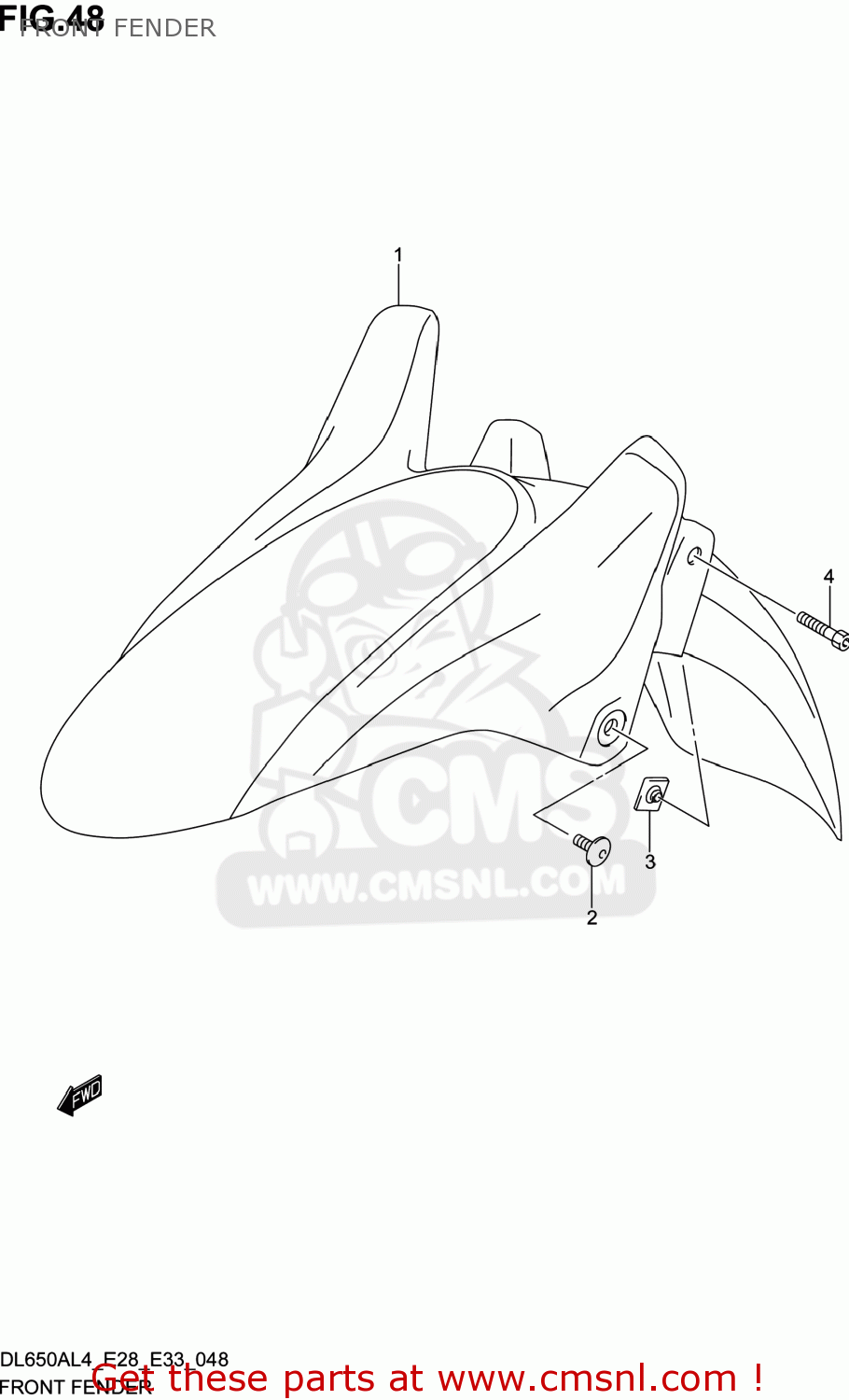 FRONT FENDER DL650A VSTROM 2014 (L4) USA (E03)