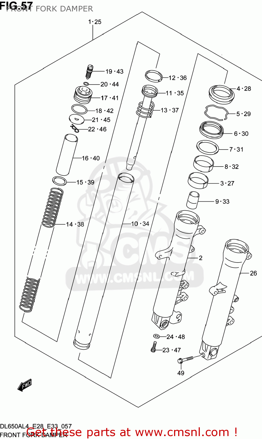 FRONT FORK DAMPER DL650A VSTROM 2014 (L4) USA (E03)