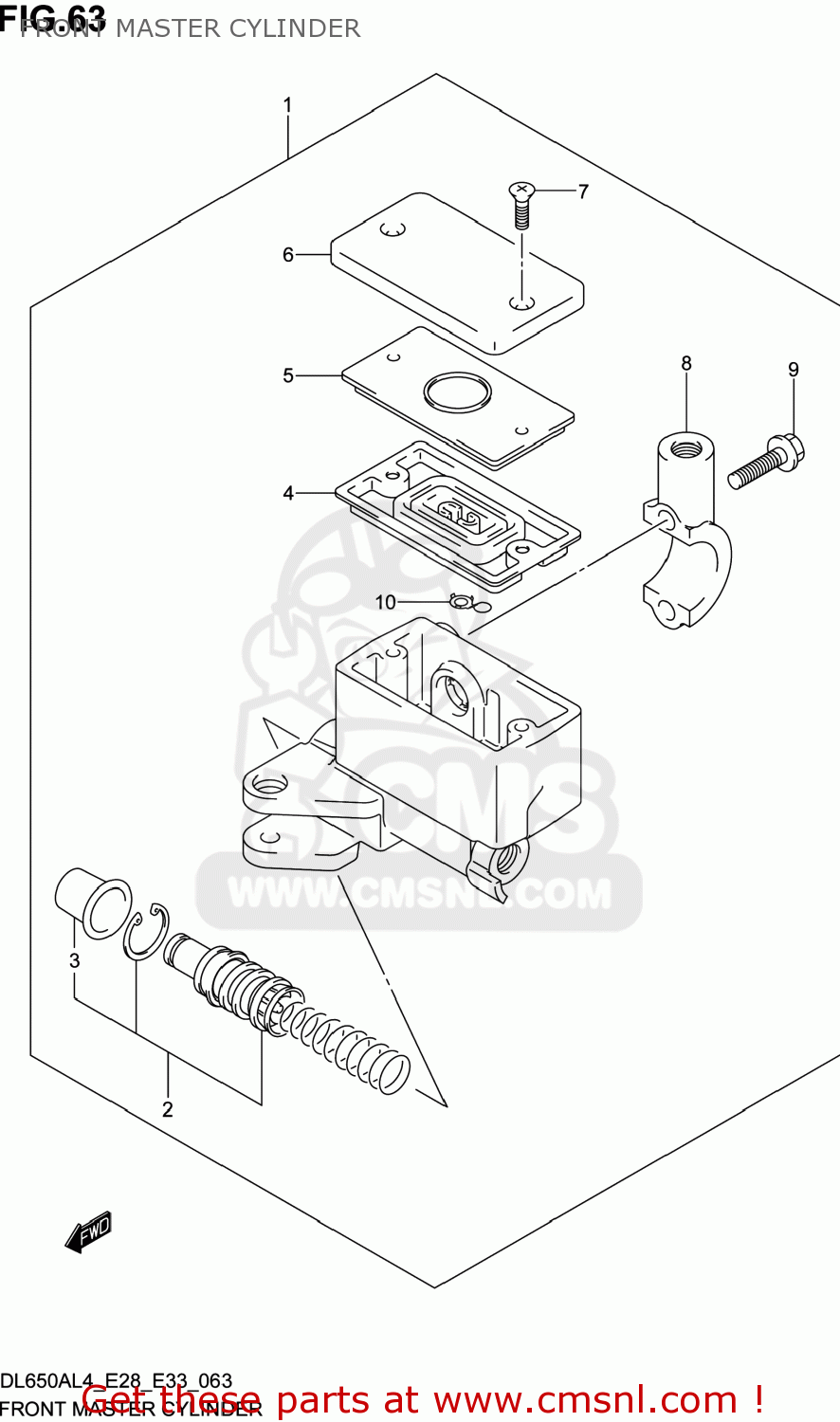FRONT MASTER CYLINDER DL650A VSTROM 2014 (L4) USA (E03)