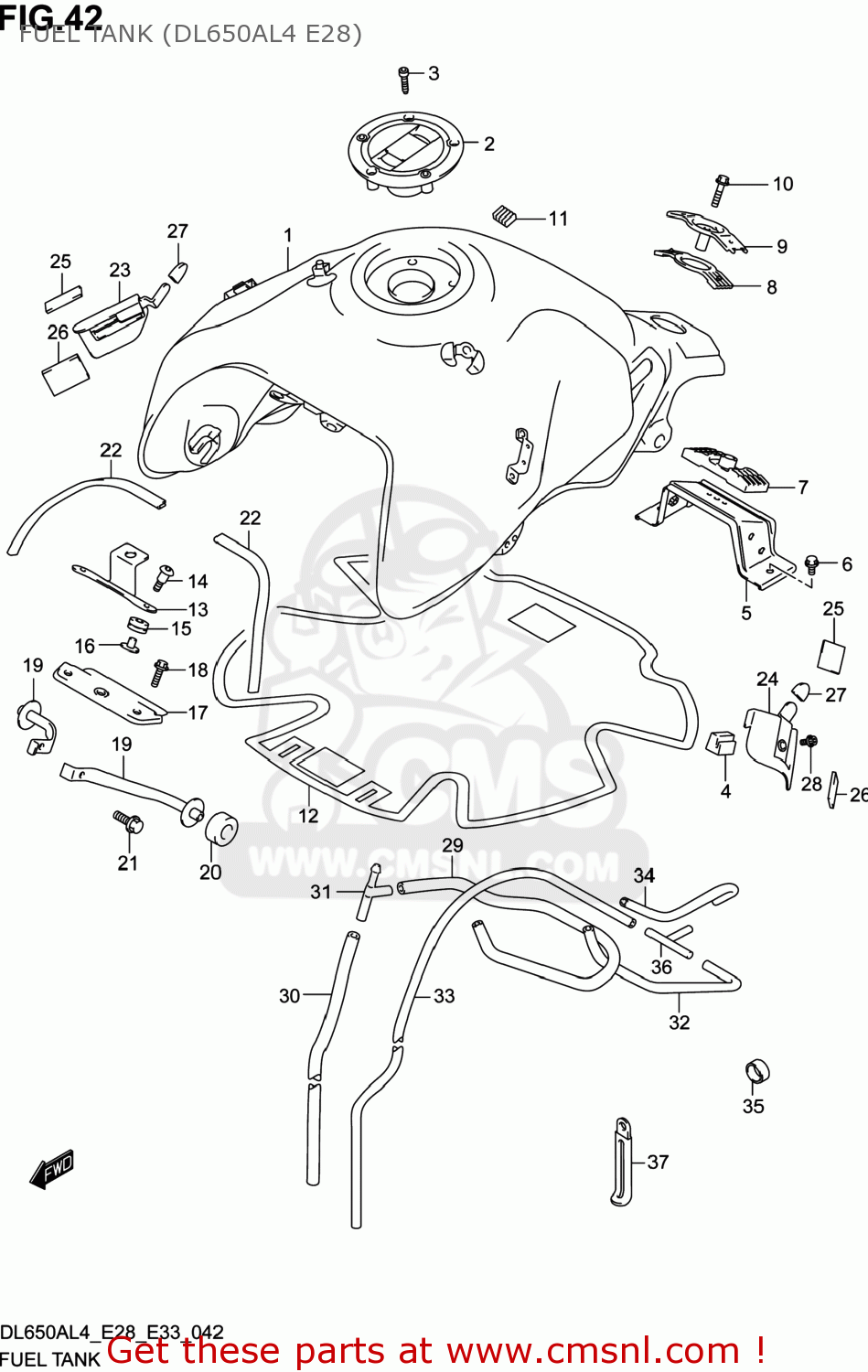 FUEL TANK (DL650AL4 E28) DL650A VSTROM 2014 (L4) USA (E03)