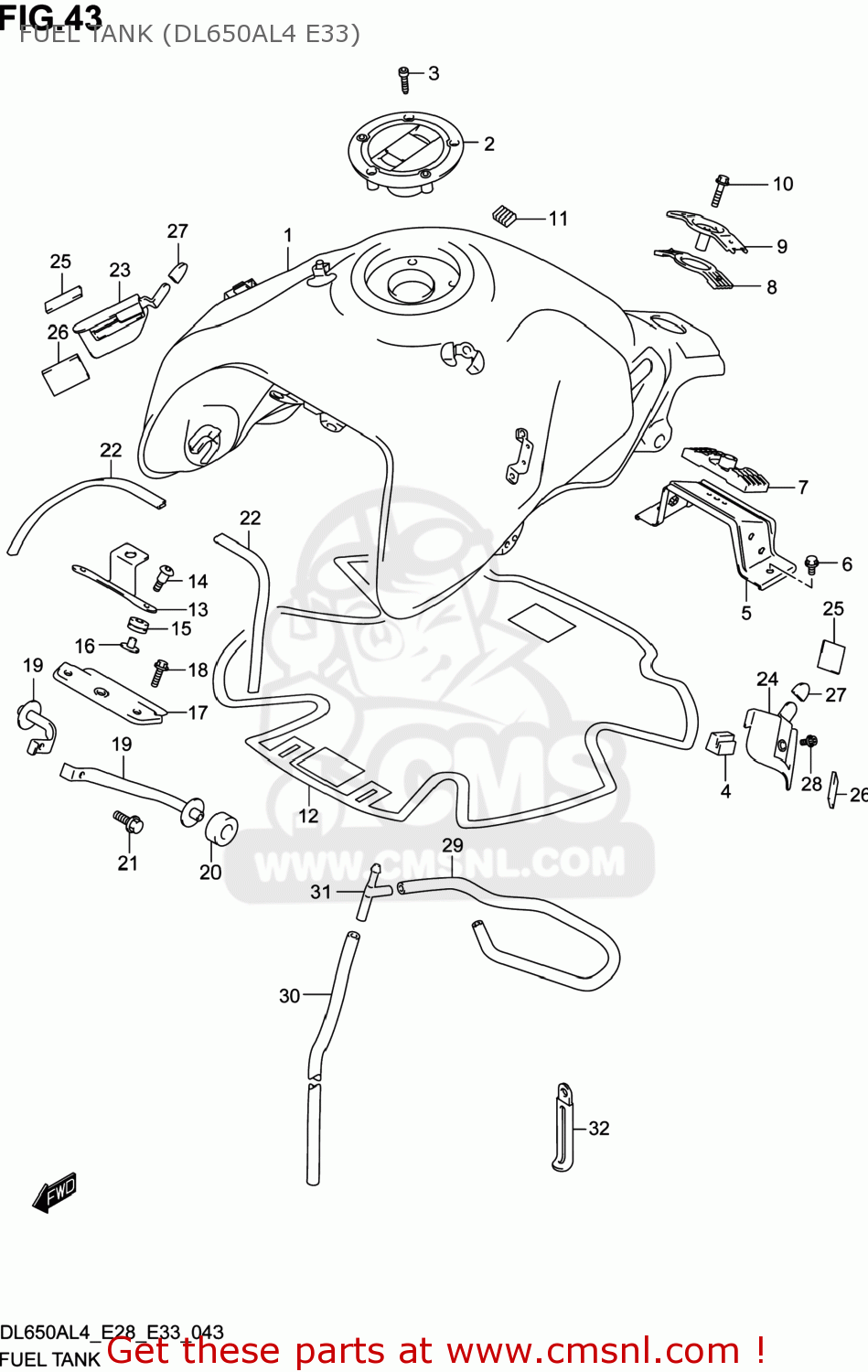 FUEL TANK (DL650AL4 E33) DL650A VSTROM 2014 (L4) USA (E03)