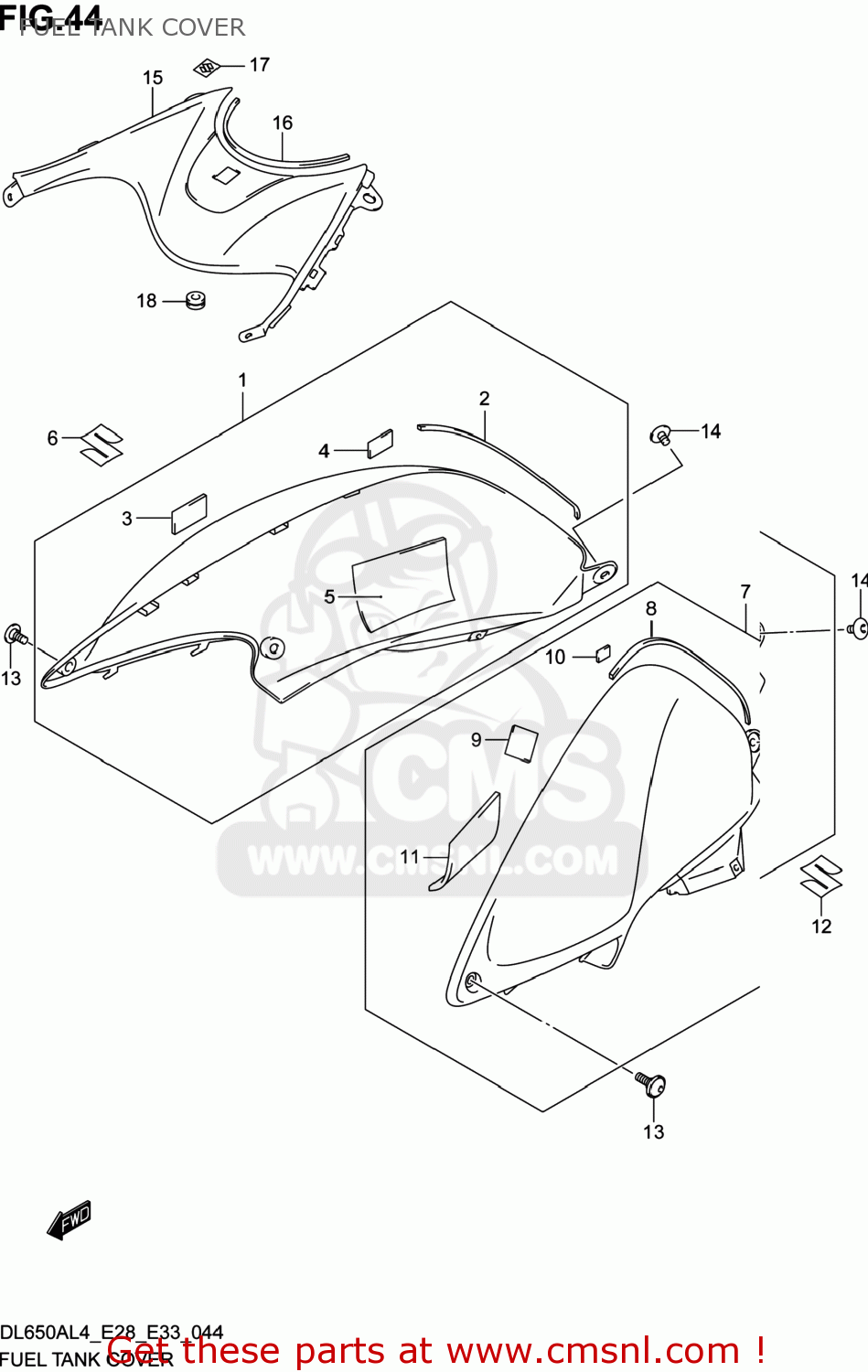 FUEL TANK COVER DL650A VSTROM 2014 (L4) USA (E03)