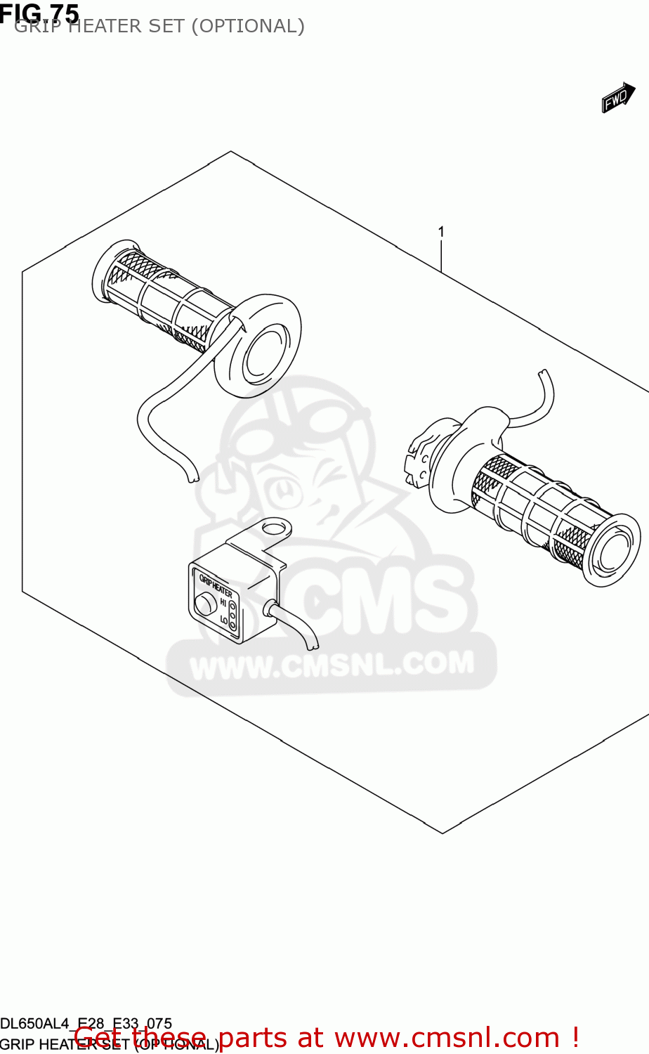 GRIP HEATER SET (OPTIONAL) DL650A VSTROM 2014 (L4) USA (E03)