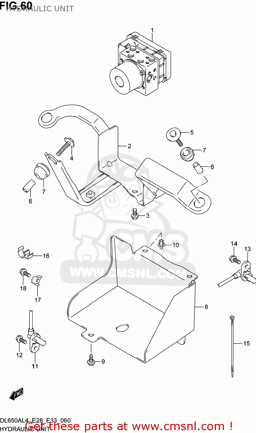 HYDRAULIC UNIT DL650A VSTROM 2014 (L4) USA (E03)