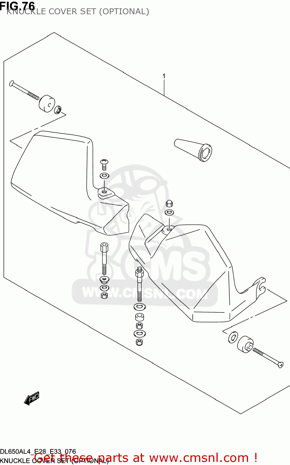 KNUCKLE COVER SET (OPTIONAL) DL650A VSTROM 2014 (L4) USA (E03)