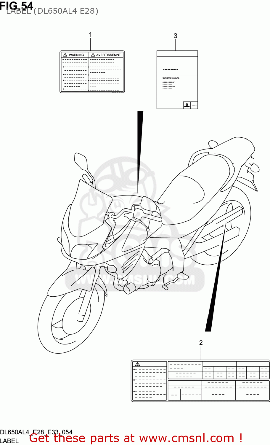 LABEL (DL650AL4 E28) DL650A VSTROM 2014 (L4) USA (E03)