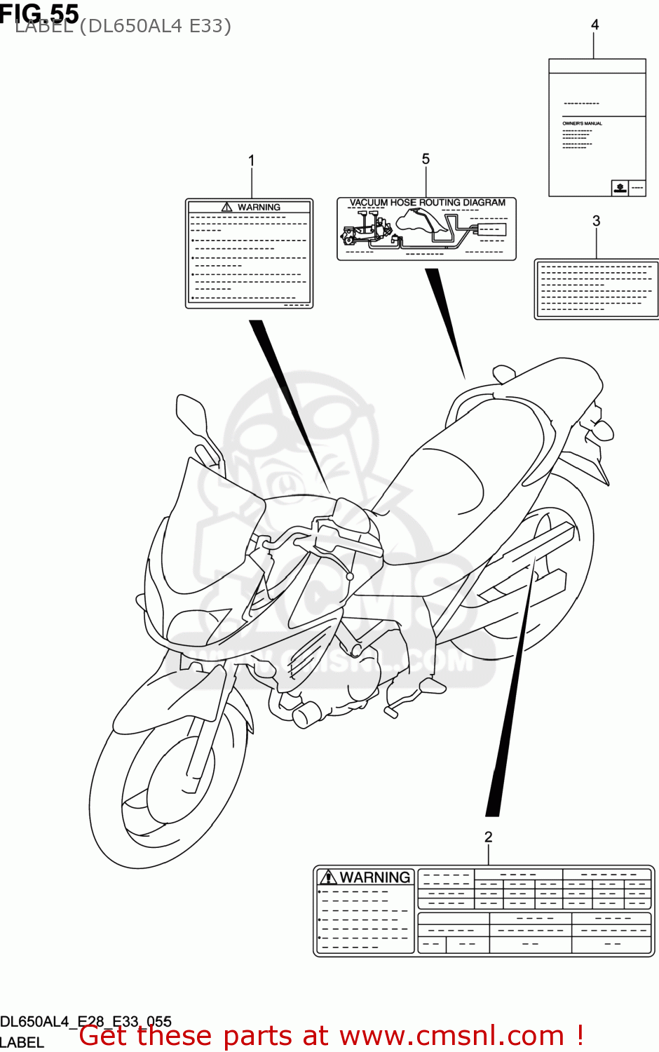 LABEL (DL650AL4 E33) DL650A VSTROM 2014 (L4) USA (E03)