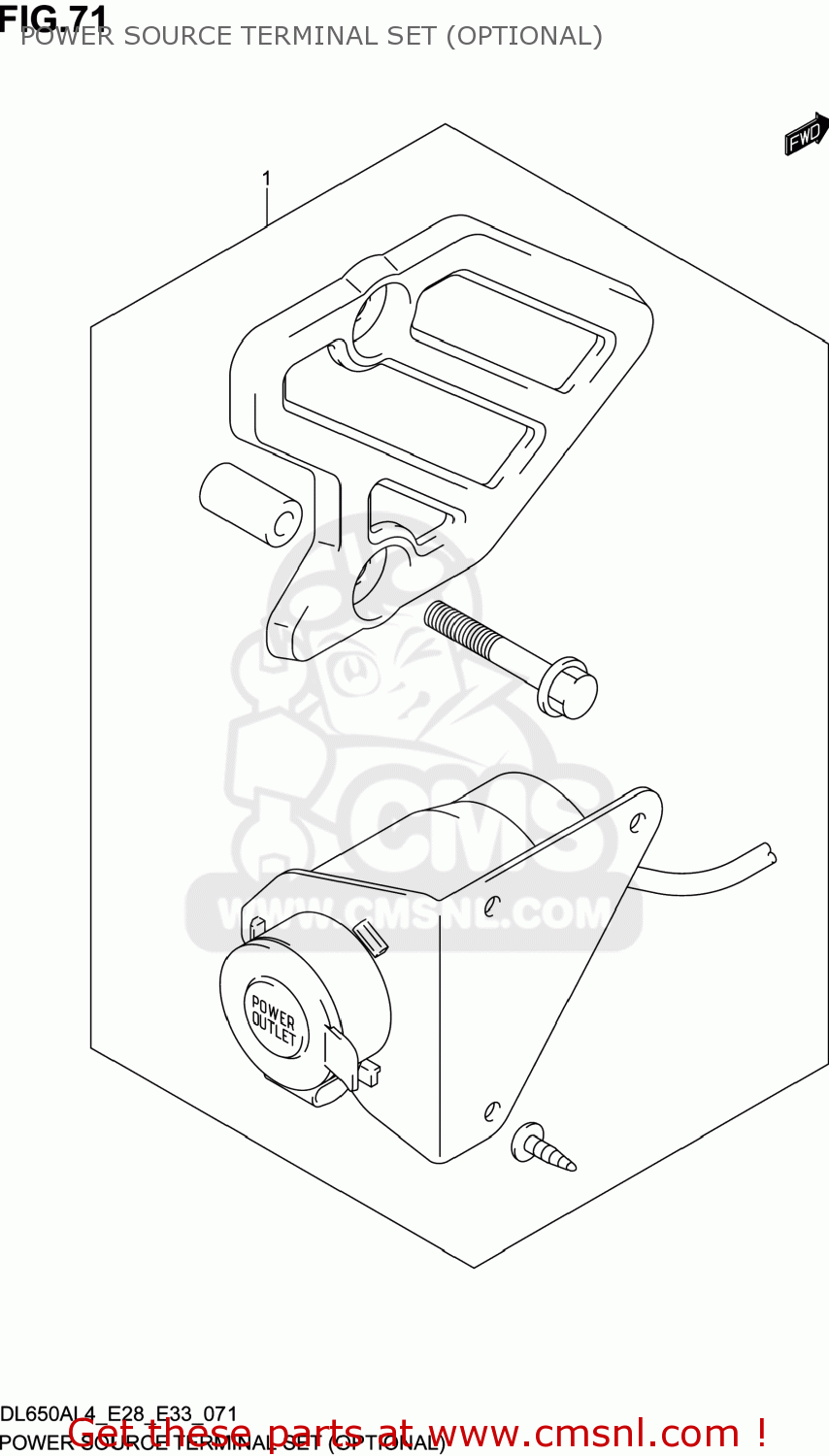 POWER SOURCE TERMINAL SET (OPTIONAL) DL650A VSTROM 2014 (L4) USA (E03)