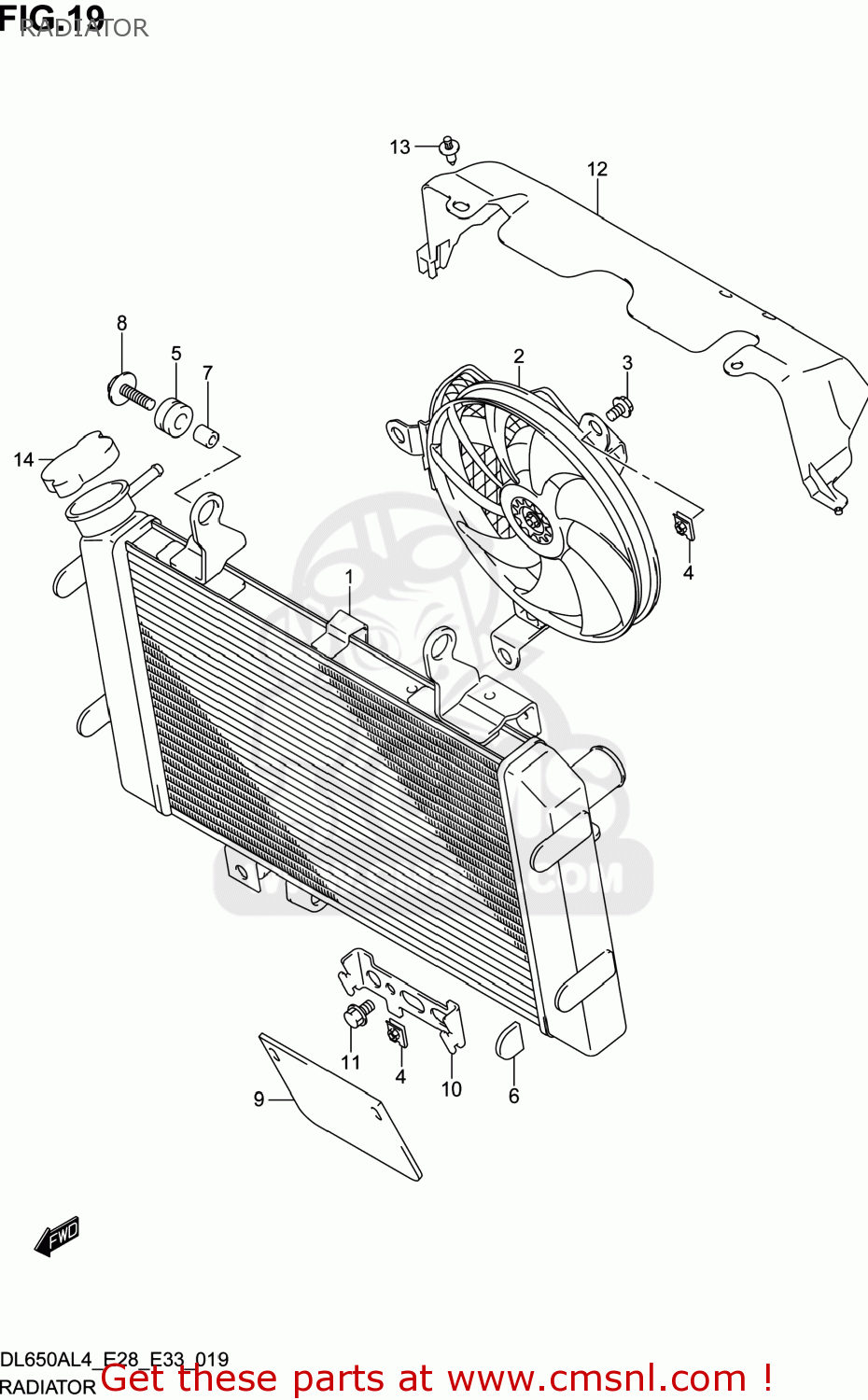 RADIATOR DL650A VSTROM 2014 (L4) USA (E03)