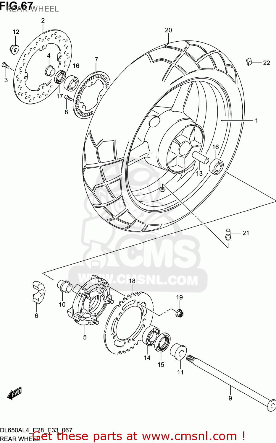 REAR WHEEL DL650A VSTROM 2014 (L4) USA (E03)