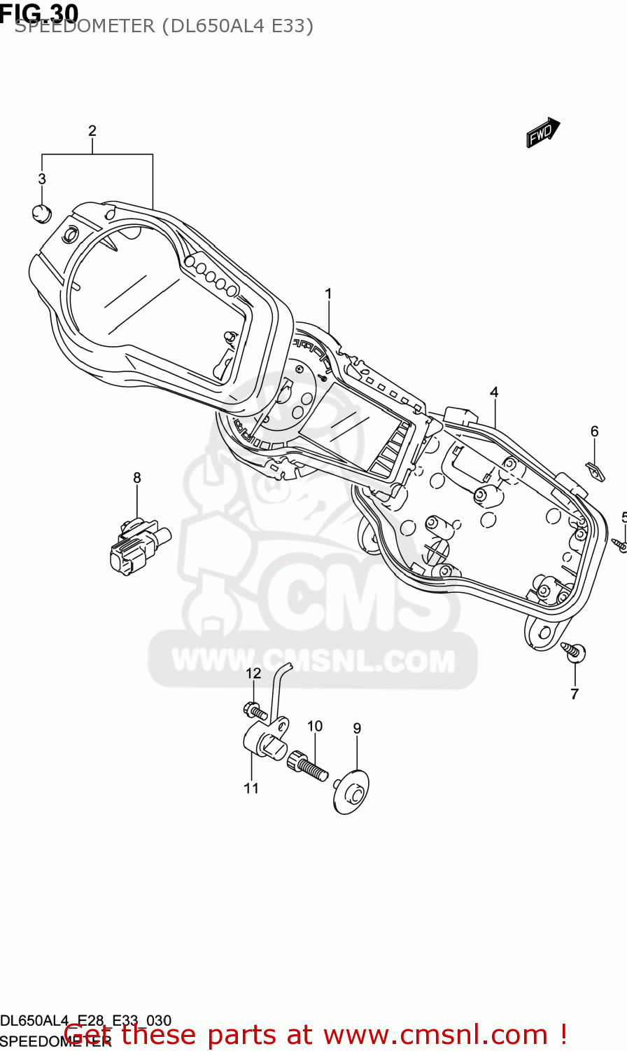 SPEEDOMETER (DL650AL4 E33) DL650A VSTROM 2014 (L4) USA (E03)
