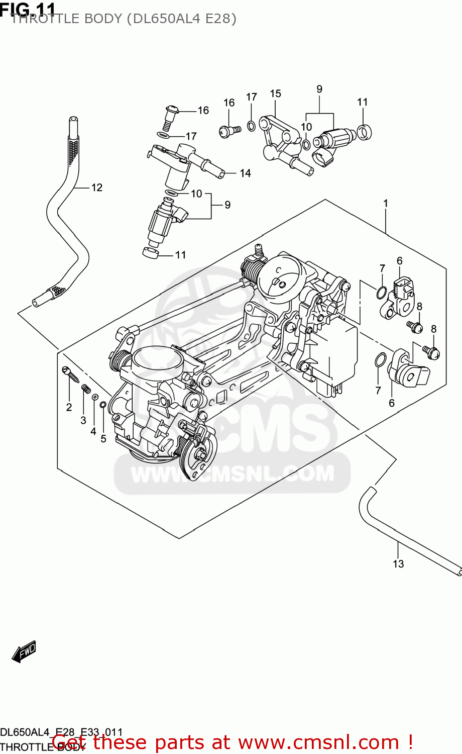 THROTTLE BODY (DL650AL4 E28) DL650A VSTROM 2014 (L4) USA (E03)