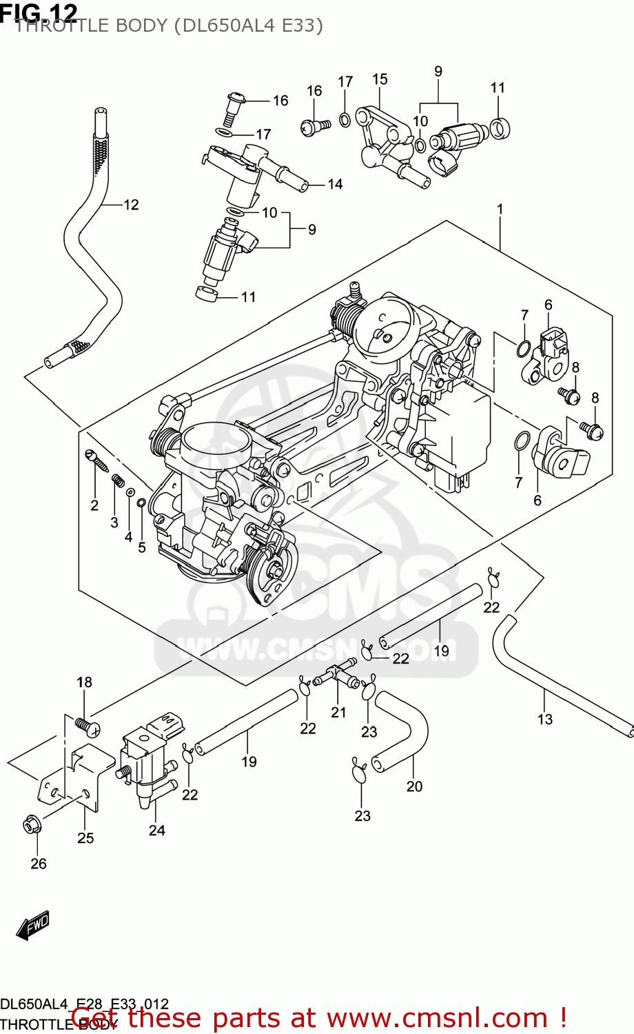 THROTTLE BODY (DL650AL4 E33) DL650A VSTROM 2014 (L4) USA (E03)