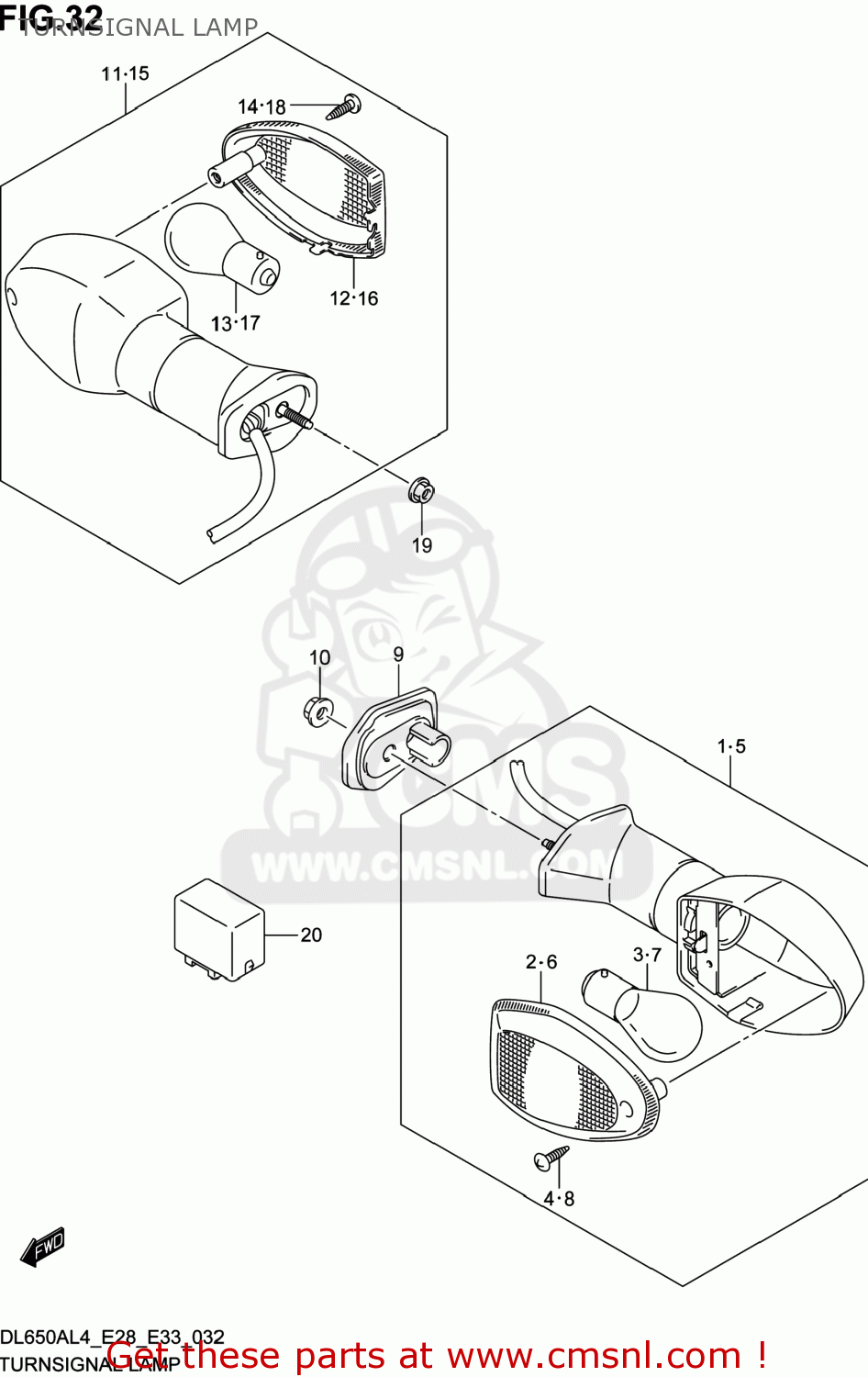 TURNSIGNAL LAMP DL650A VSTROM 2014 (L4) USA (E03)