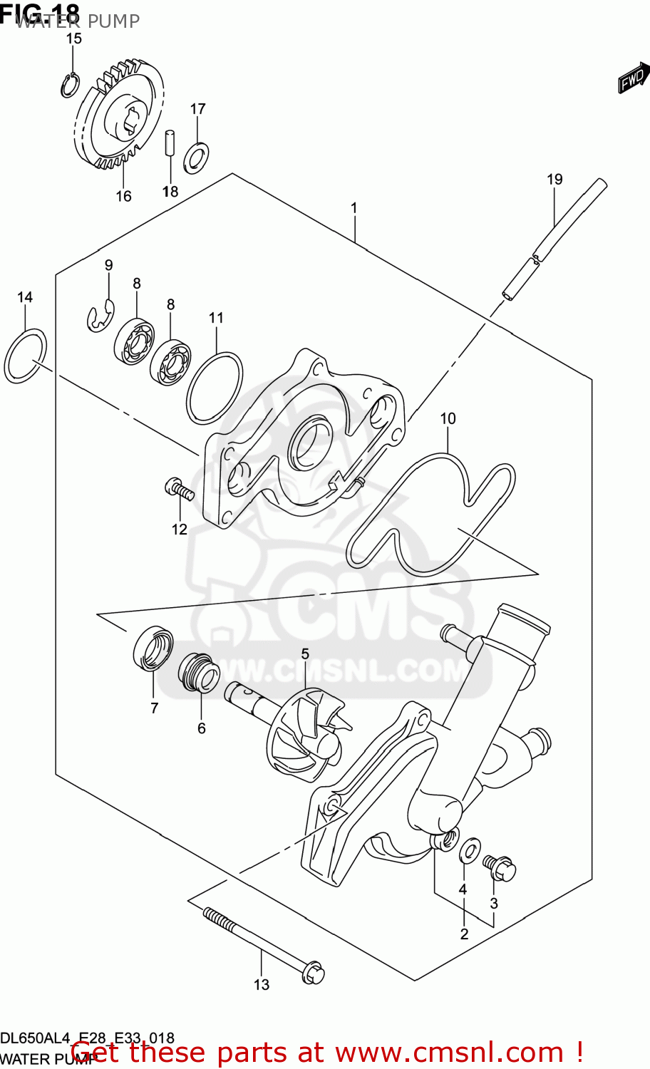 WATER PUMP DL650A VSTROM 2014 (L4) USA (E03)