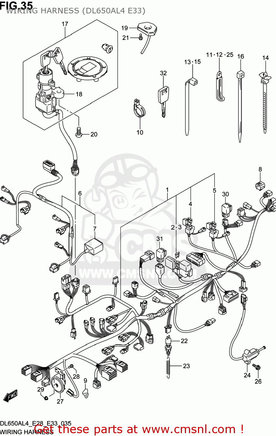 WIRING HARNESS (DL650AL4 E33) DL650A VSTROM 2014 (L4) USA (E03)