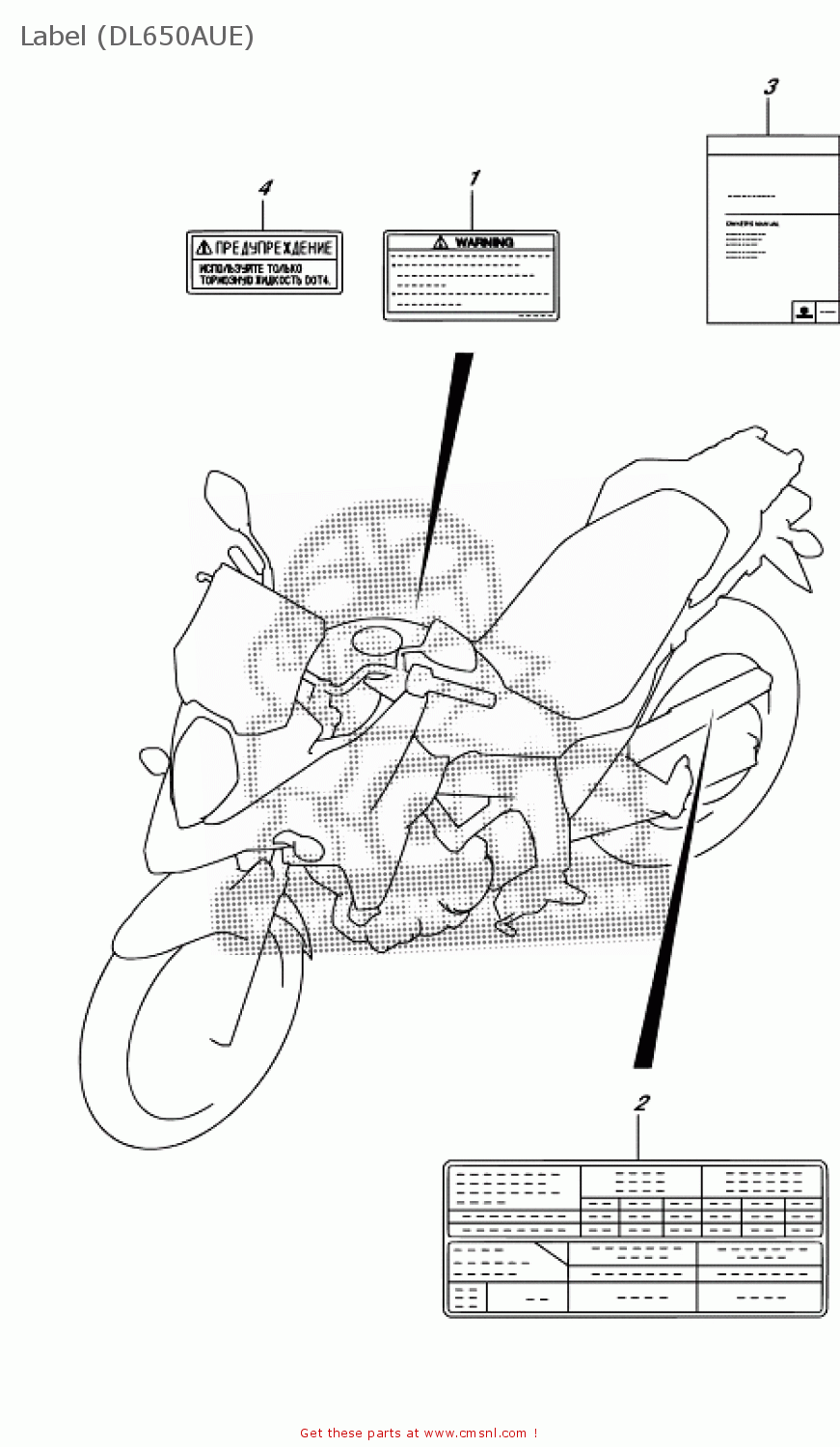 Suzuki DL650A(XA) V-STROM 2017 Label (DL650AUE) - buy original Label ...