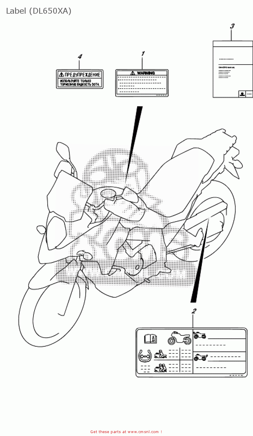 Suzuki DL650A(XA) V-STROM 2017 Label (DL650XA) - buy original Label ...