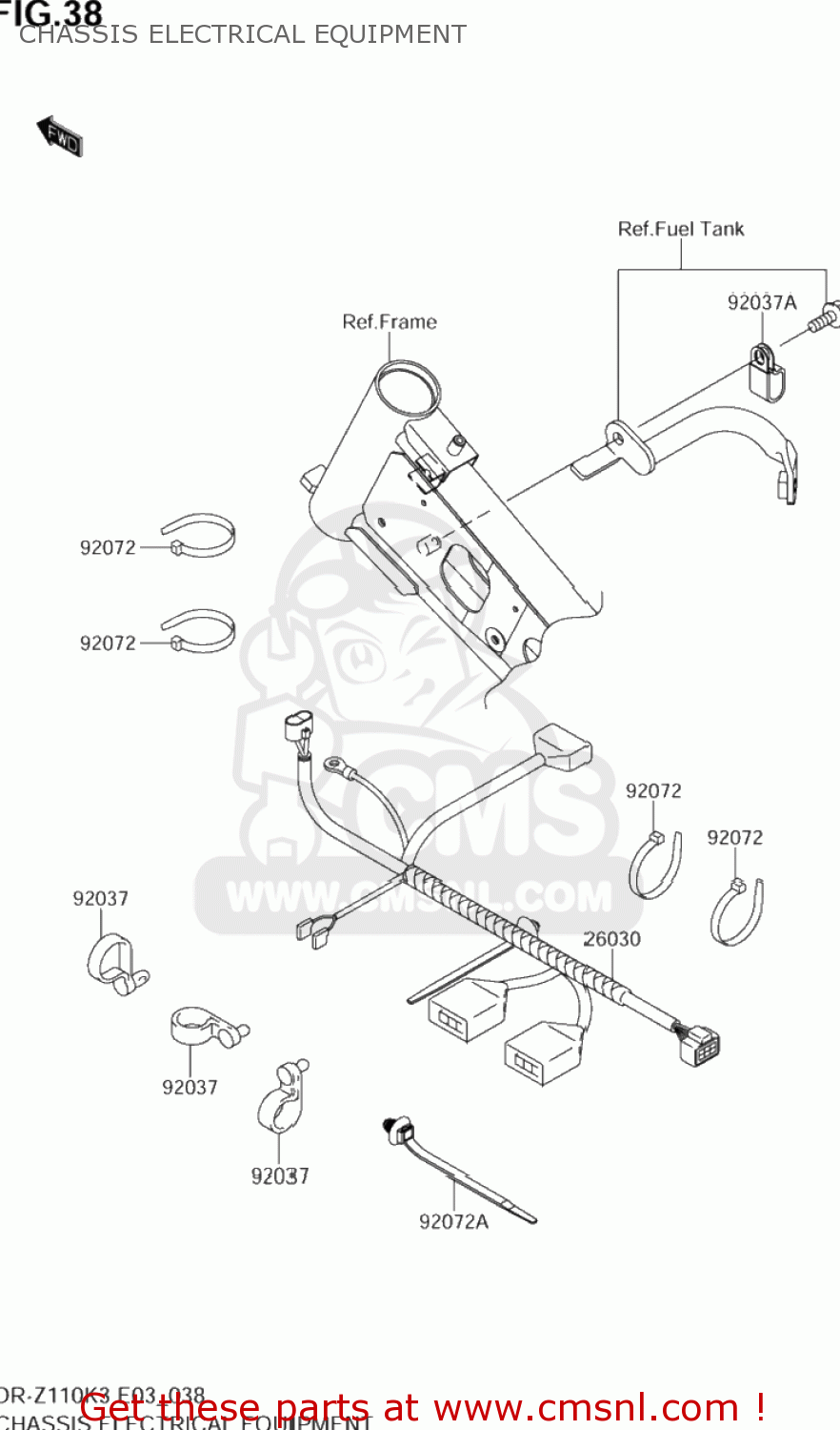 CHASSIS ELECTRICAL EQUIPMENT DR-Z110 2003 (K3) USA (E03) DRZ110 DR Z110