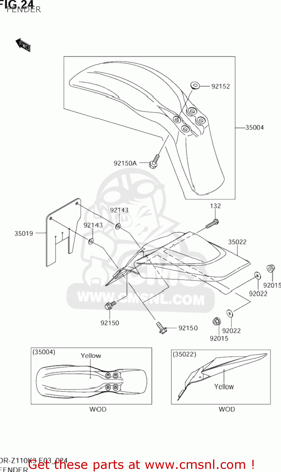 FENDER DR-Z110 2003 (K3) USA (E03) DRZ110 DR Z110