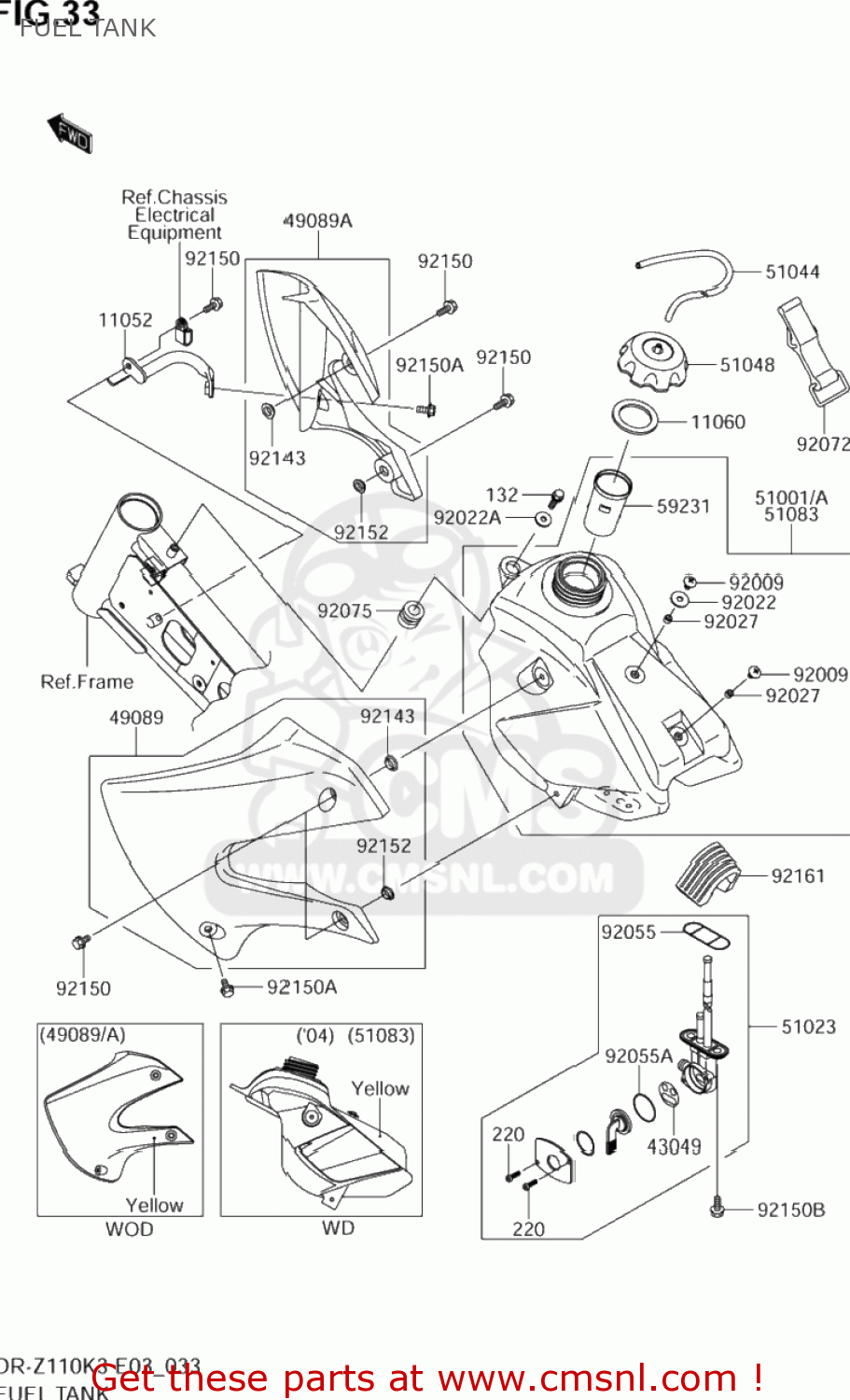 FUEL TANK DR-Z110 2003 (K3) USA (E03) DRZ110 DR Z110