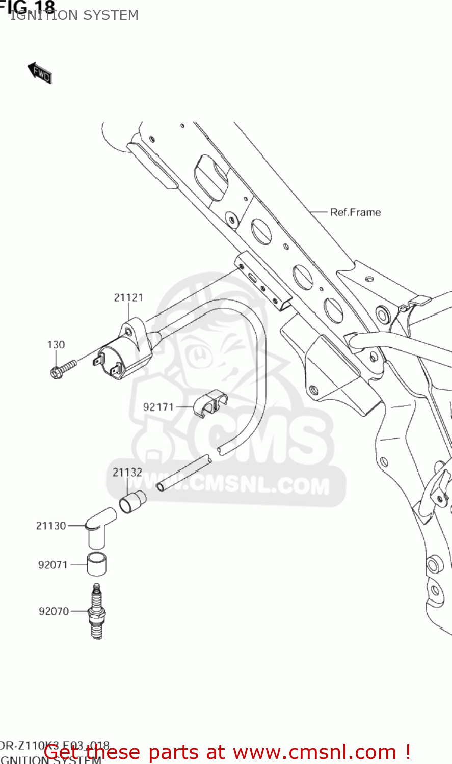 IGNITION SYSTEM DR-Z110 2003 (K3) USA (E03) DRZ110 DR Z110