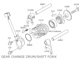 GEAR CHANGE DRUM/SHIFT FORK - DR-Z110 2003 (K3) USA (E03) DRZ110 DR Z110