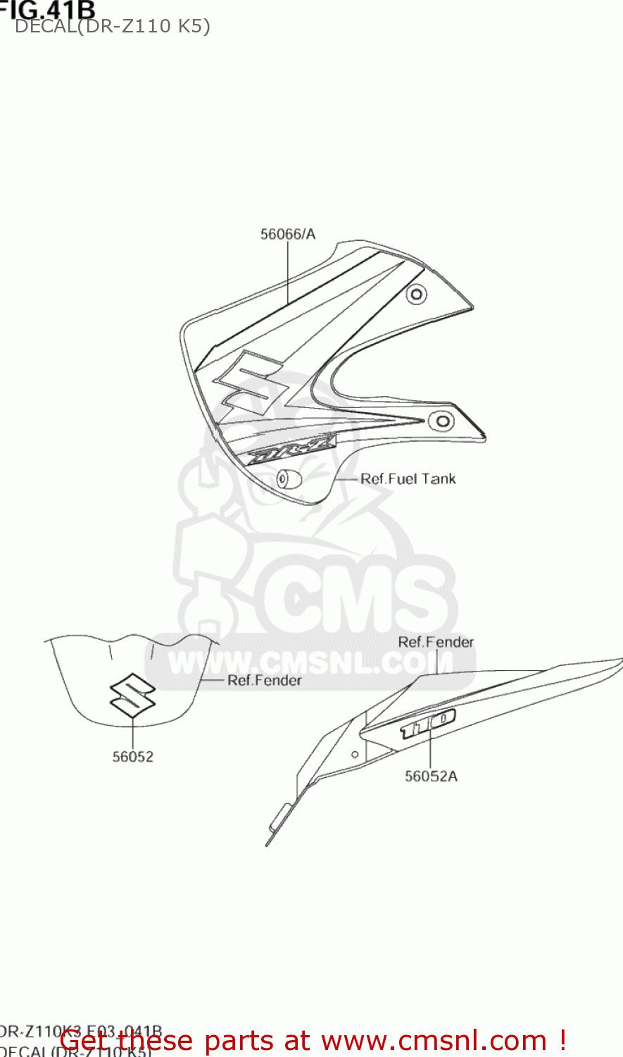 DECAL(DR-Z110 K5) DR-Z110 2004 (K4) USA (E03) DRZ110 DR Z110