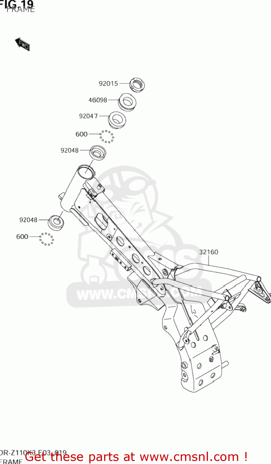 FRAME DR-Z110 2004 (K4) USA (E03) DRZ110 DR Z110