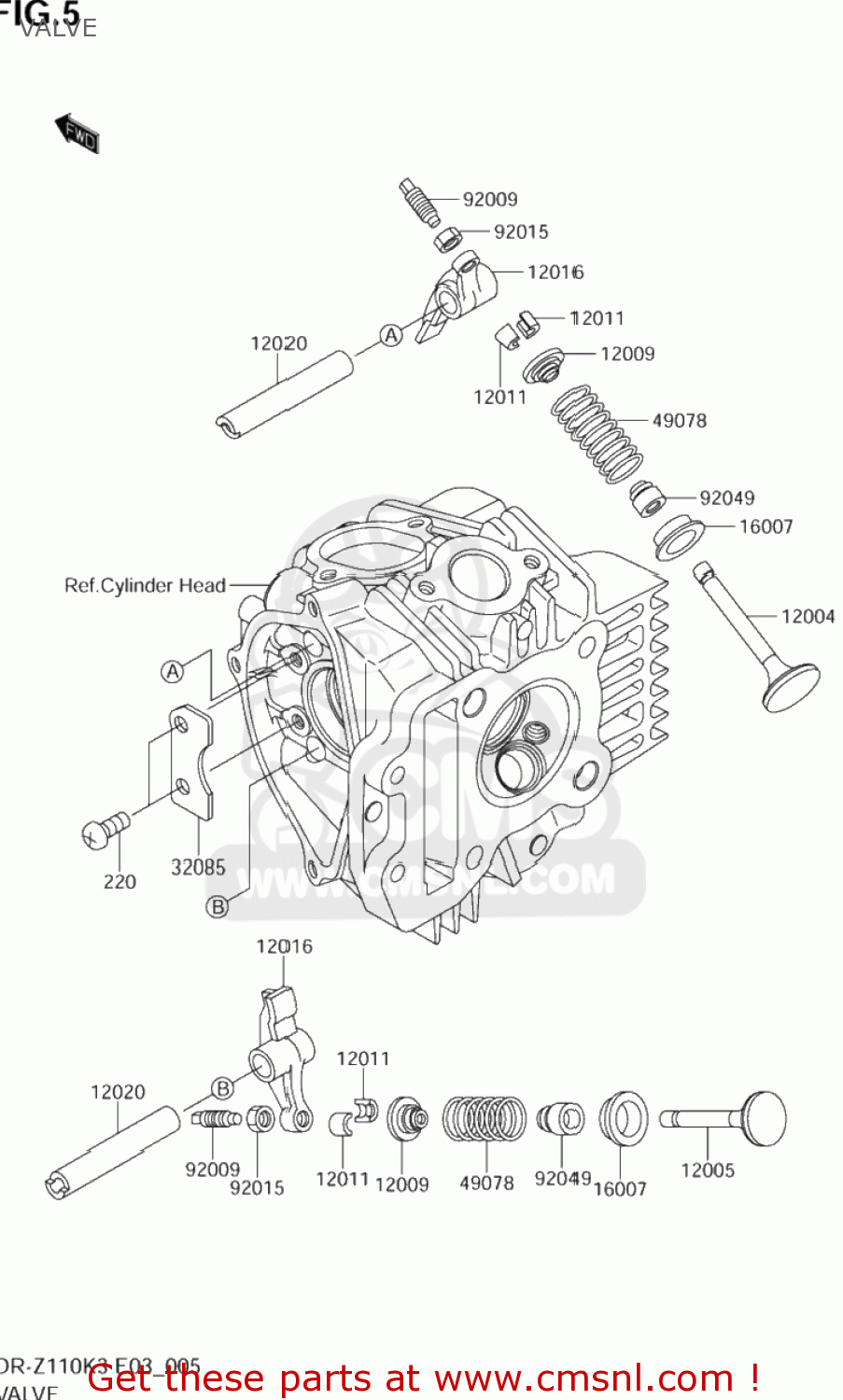 VALVE DR-Z110 2004 (K4) USA (E03) DRZ110 DR Z110