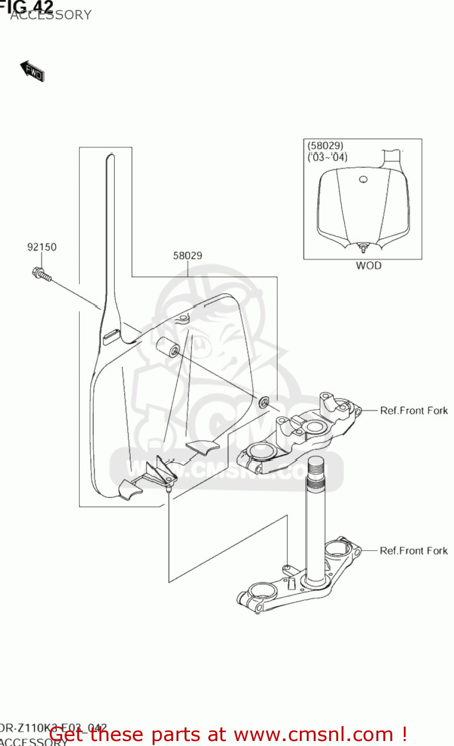 ACCESSORY DR-Z110 2005 (K5) USA (E03) DRZ110 DR Z110