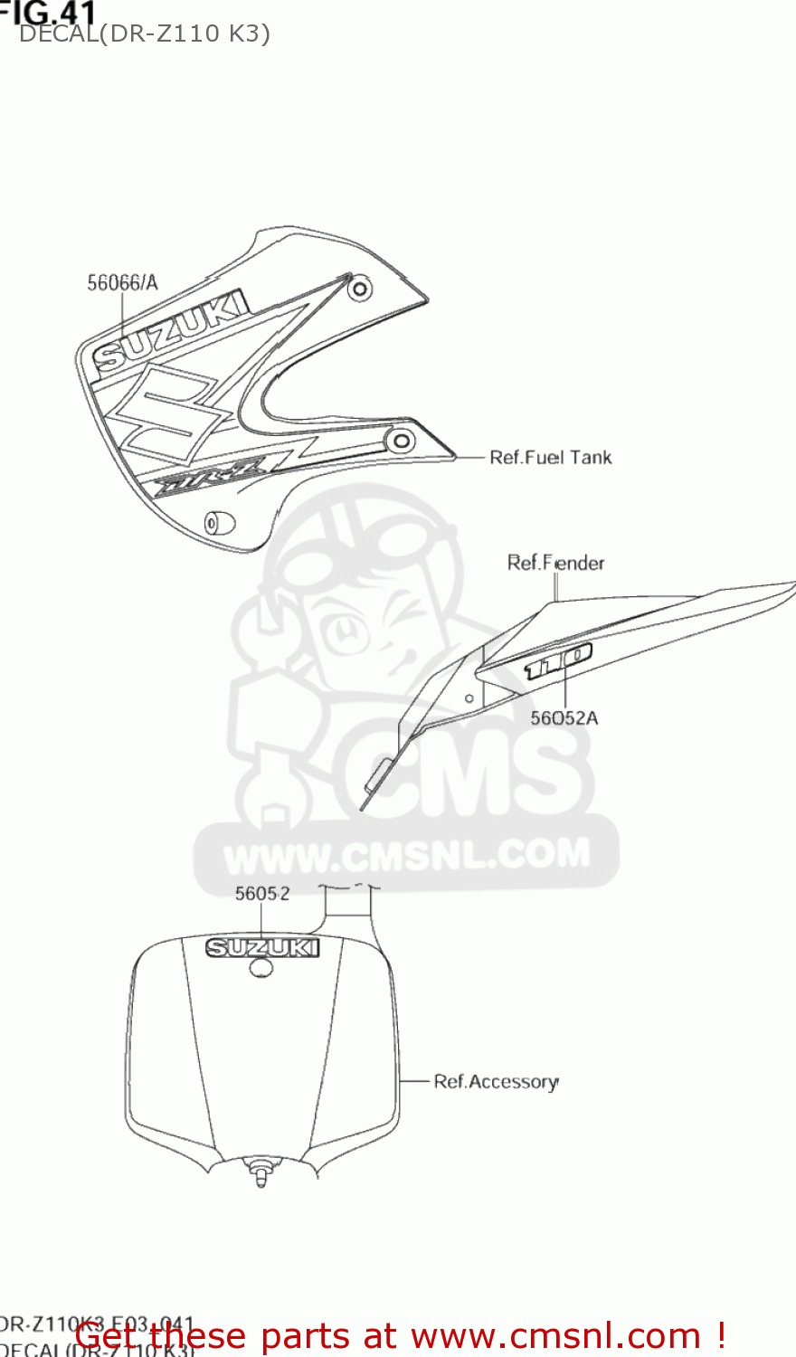 DECAL(DR-Z110 K3) DR-Z110 2005 (K5) USA (E03) DRZ110 DR Z110