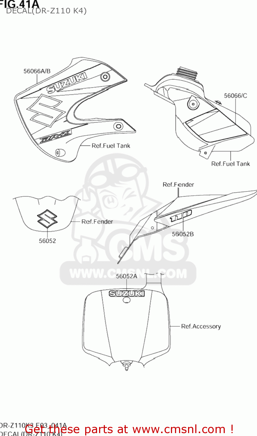 DECAL(DR-Z110 K4) DR-Z110 2005 (K5) USA (E03) DRZ110 DR Z110