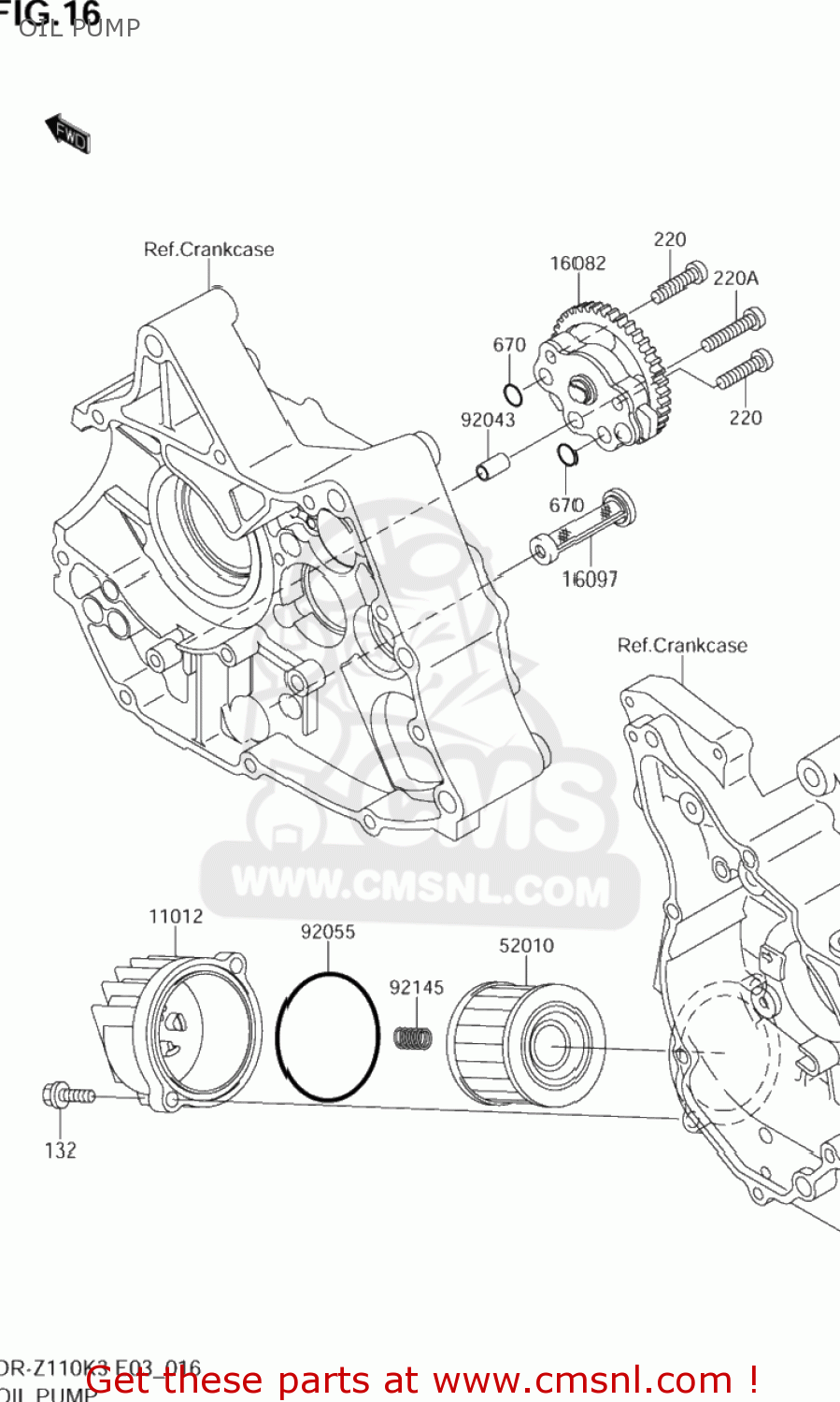 OIL PUMP DR-Z110 2005 (K5) USA (E03) DRZ110 DR Z110