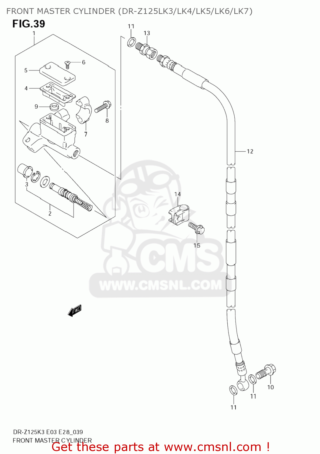 FRONT MASTER CYLINDER (DR-Z125LK3/LK4/LK5/LK6/LK7) DR-Z125 2003 (K3) USA (E03) DRZ125 DR Z125