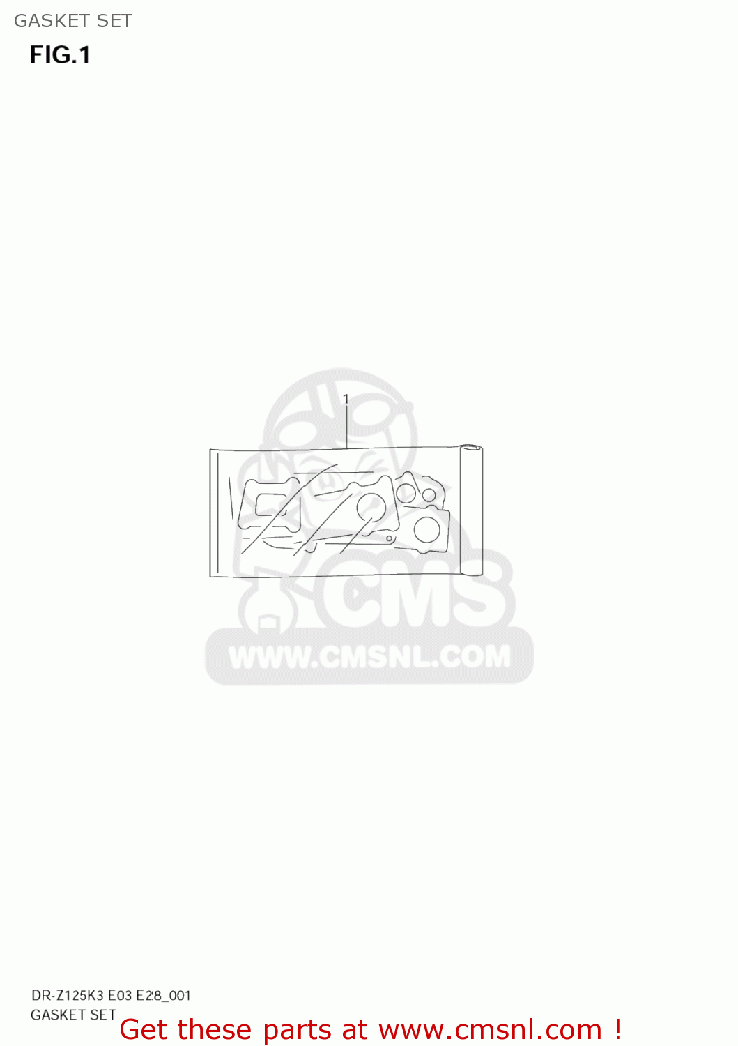 GASKET SET DR-Z125 2003 (K3) USA (E03) DRZ125 DR Z125