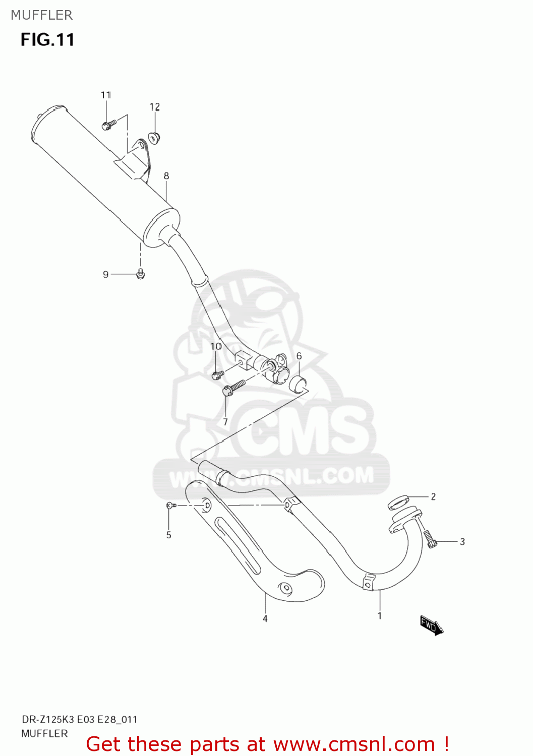 MUFFLER DR-Z125 2004 (K4) USA (E03) DRZ125 DR Z125